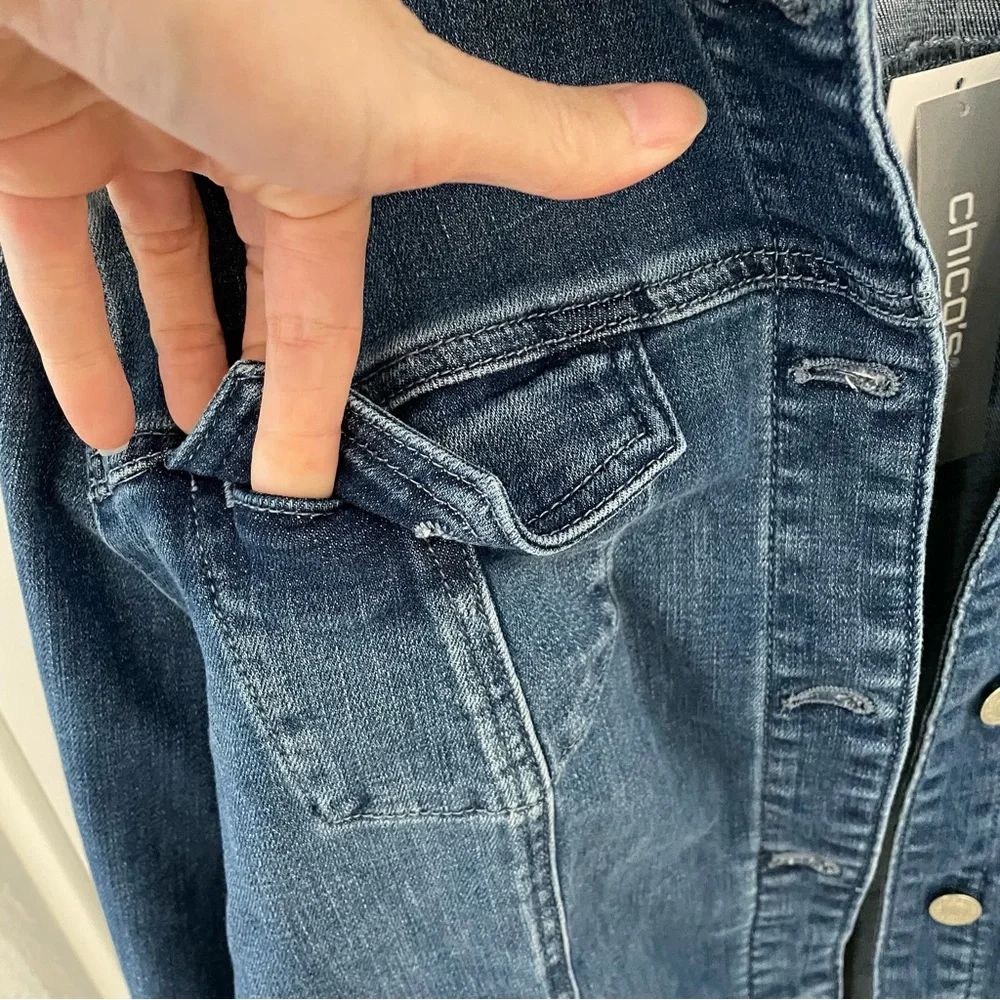 🆕CHICO’S 💙Tie Dye Comfy Denim Jacket - Picture 11 of 16